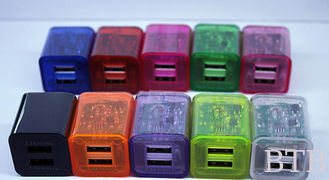China Lucency charger transparency case mini charger USB connecter LED indicator 5V1A 5V 2.1A supplier