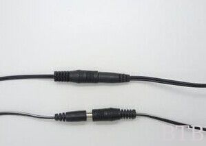 China 5.5*2.1*10mm male plug and 5.5*2.5*10mm female plug extension cord supplier