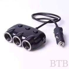 China 5V 3A car charger  with 3 in 1  cigarette lighter with usb connecter supplier