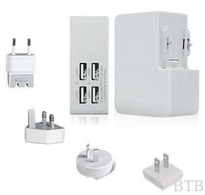 US plug 4 USB universal adapter mini travel adapter supplier