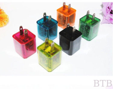 Lucency charger transparency case mini charger USB connecter LED indicator 5V1A 5V 2.1A supplier