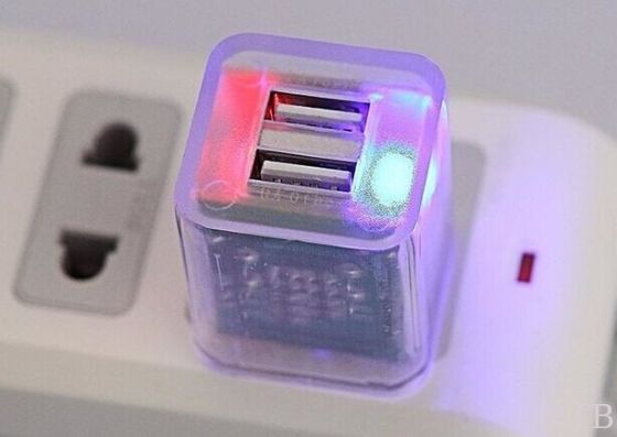 Lucency charger transparency case mini charger USB connecter LED indicator 5V1A 5V 2.1A supplier