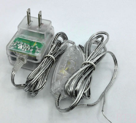 Transparency adapter 12V 1A 24V 0.5A 5V 1A 5v 2a lucency case with 304 switch on DC cable supplier