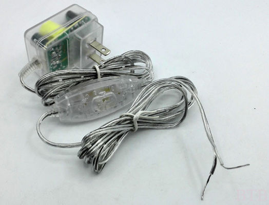Transparency adapter 12V 1A 24V 0.5A 5V 1A 5v 2a lucency case with 304 switch on DC cable supplier