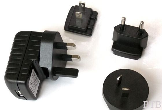 5V 1A USB power adapter interchangeable plug AC DC adapter supplier