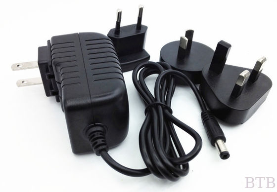 9V 1A  wall amount  power adapter  interchangeable plug  CE FCC ROHS UL GS SAA supplier